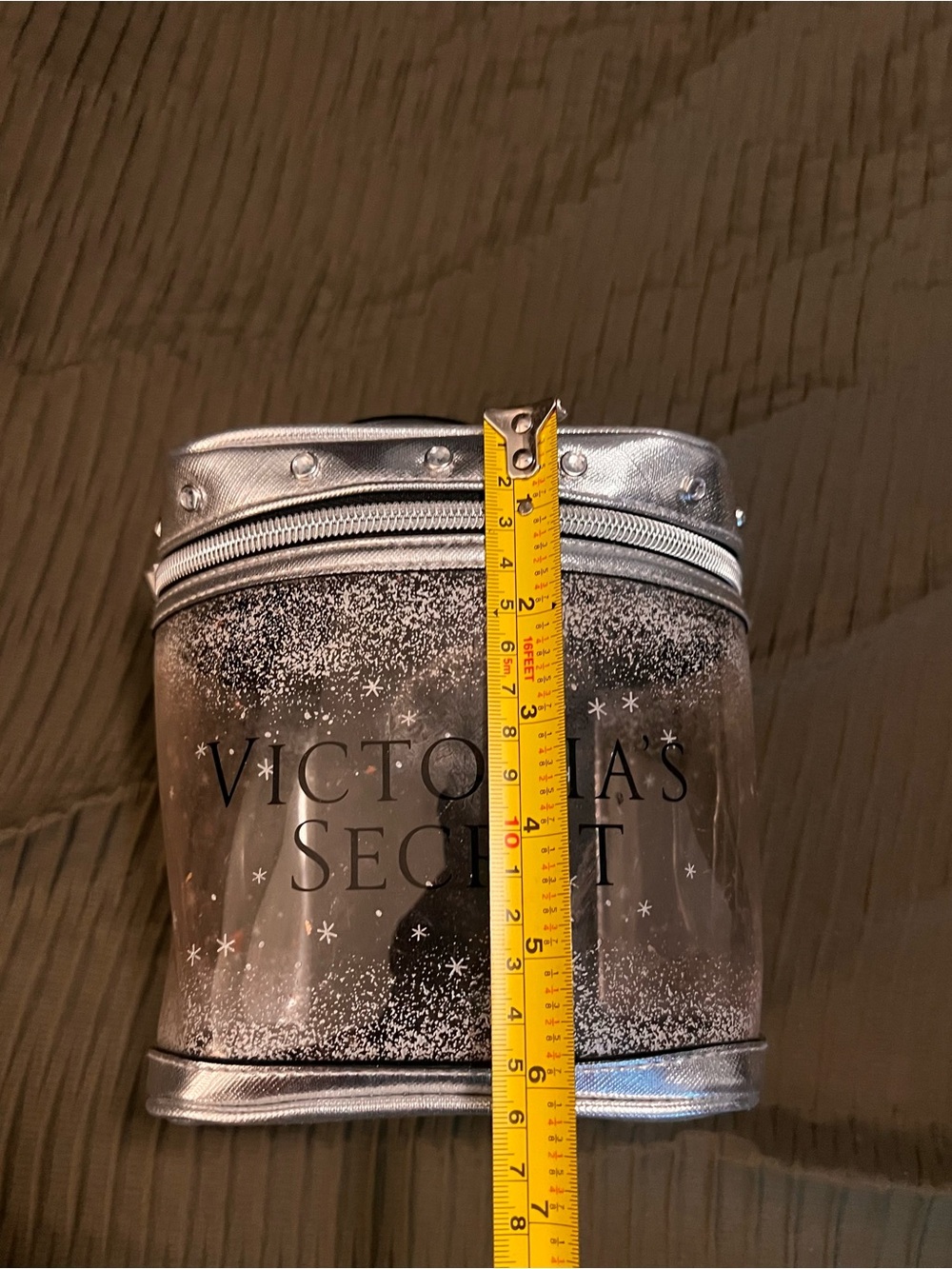Victoria's Secret Silver Glitter Cosmetic Case